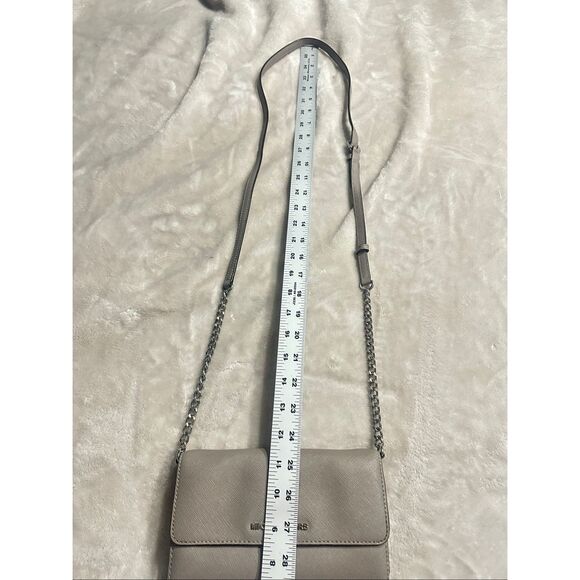 Michael Kors Gray Leather Silver Chain Strap Flap Closure Small Crossbody Bag - Picture 11 of 11